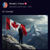 Picture of trump in Switzerland with a Canadian flag.