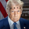 Picture of trump with obviously Photoshoped MS13 across his forehead.